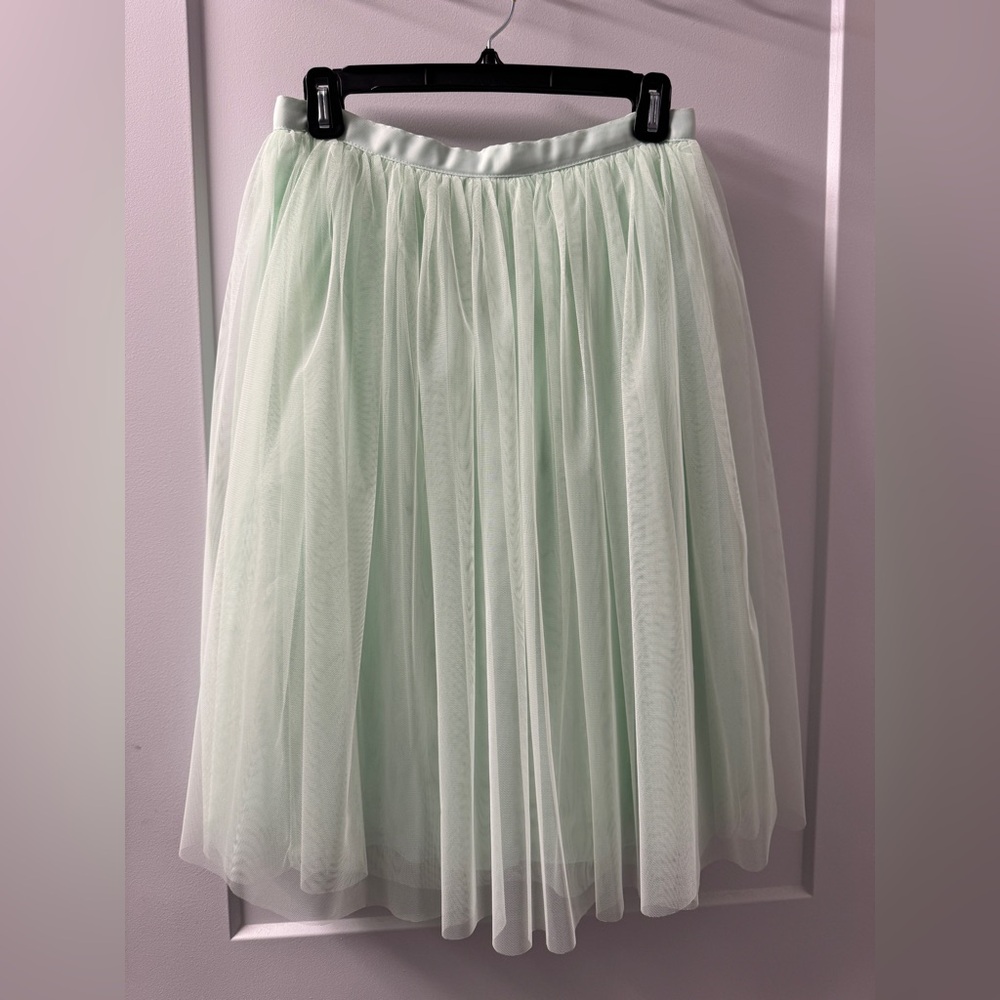 BHLDN Anthropologie Leena Mint Green Tulle Skirt